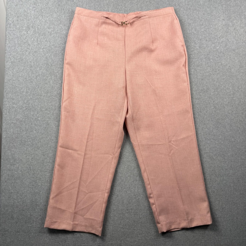 Alfred Dunner Pants Womens 18W Short Pink English Garden Classic Grannycore NEW
